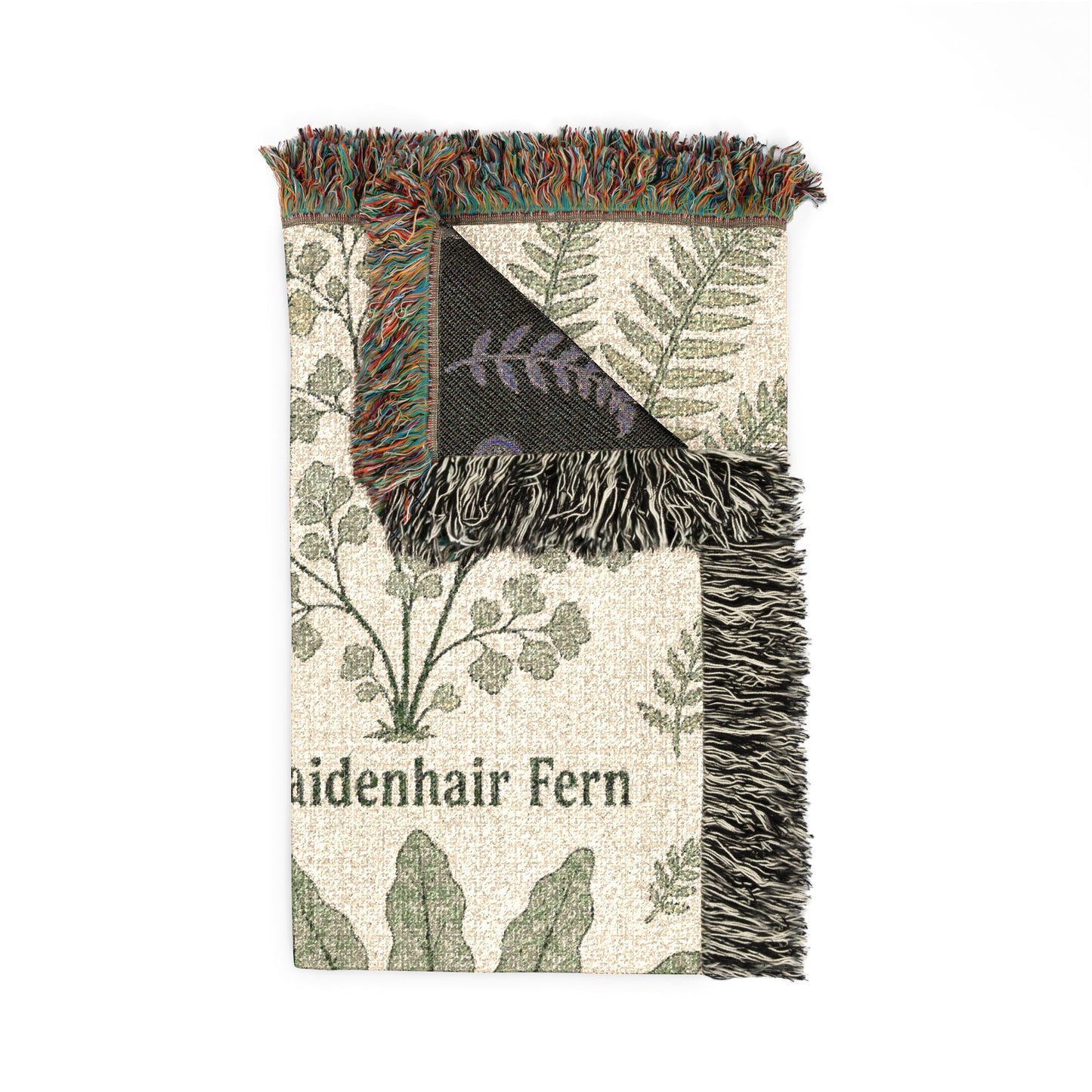 Homeschool ferns Throw Blanket — Botanical Vintage Herb Design