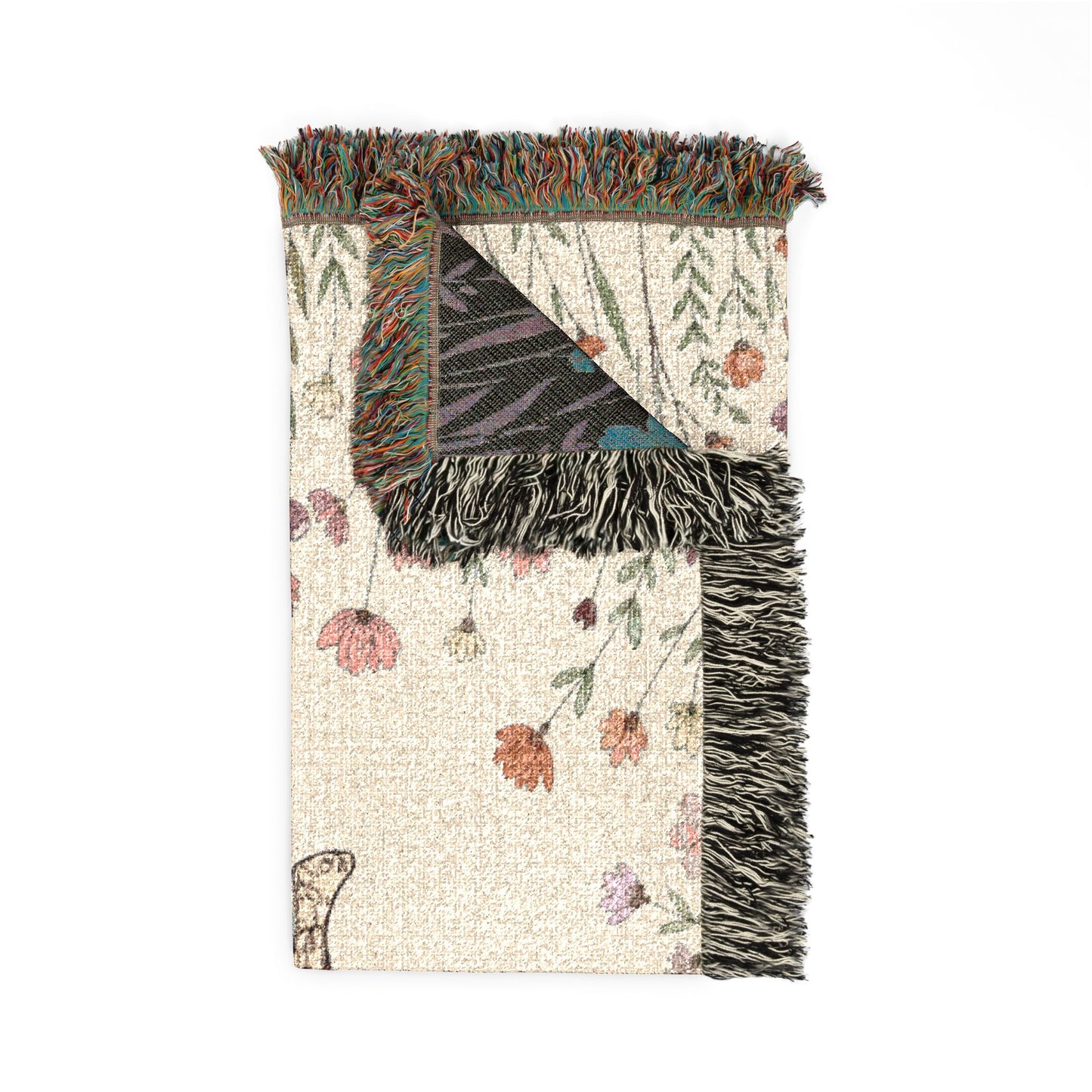Floral Cow Tapestry Woven Blanket – Southwestern Floral Cow Throw