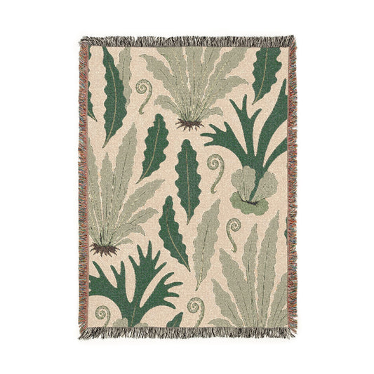 Botanical Woven Blanket — Fern Throw