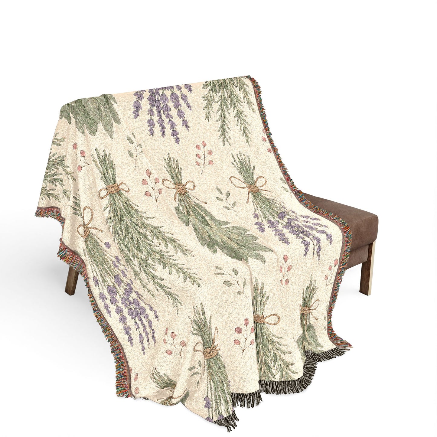 Lavender and Herbs Hanging Woven Blanket Throw