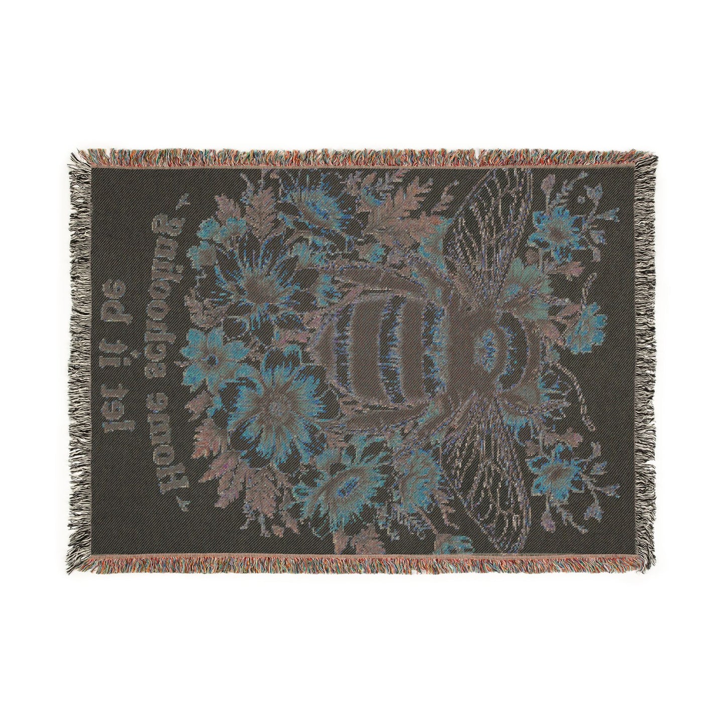 Bee & Sunflower Woven Blanket — "Let it Be" Homeschool Cozy Throw