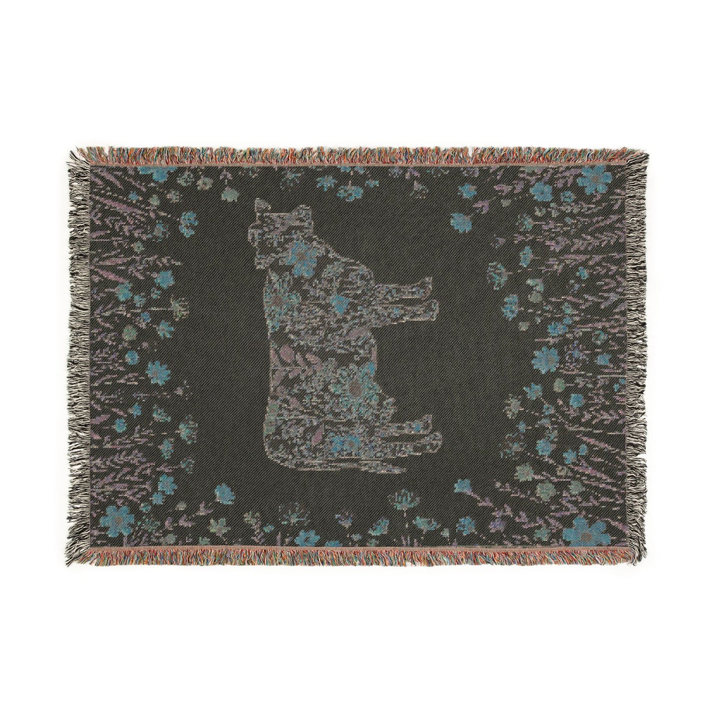 Floral Cow Tapestry Woven Blanket – Southwestern Floral Cow Throw