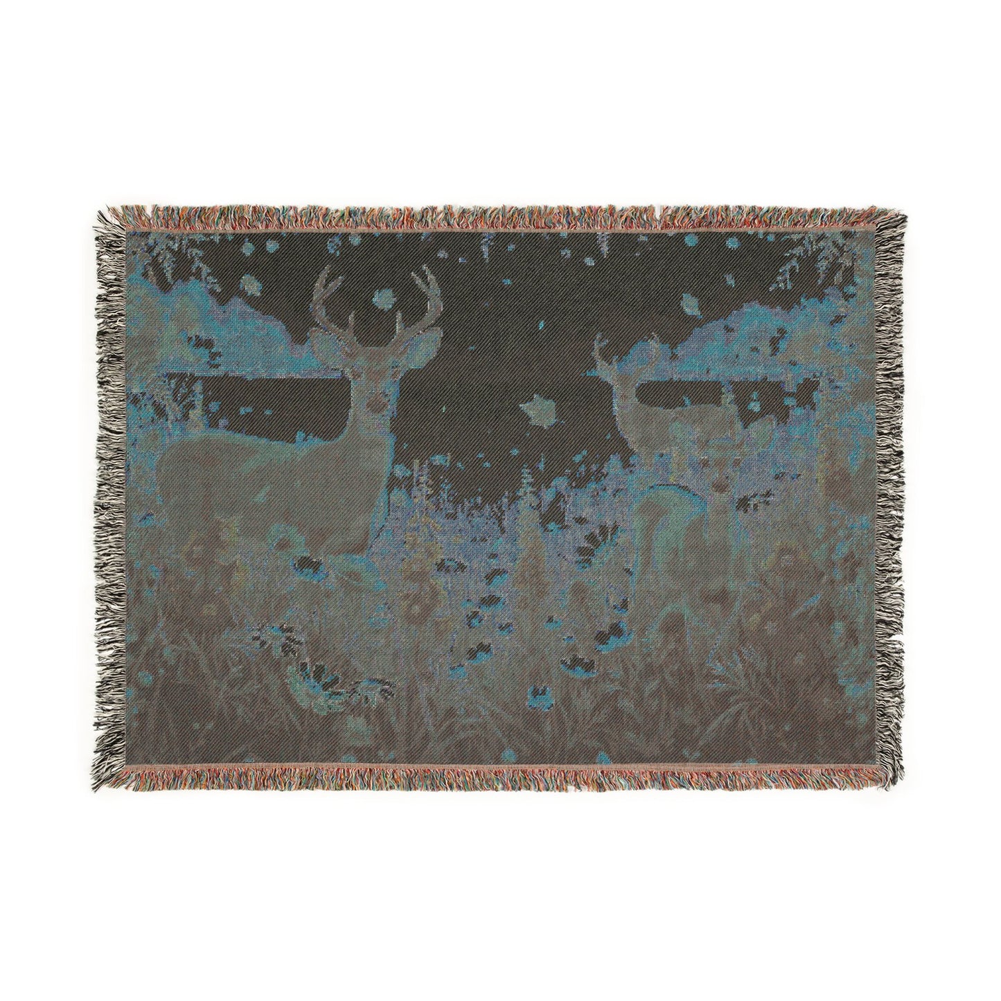 Deer Meadow Woven Blanket – Scenic Rustic Lodge Throw