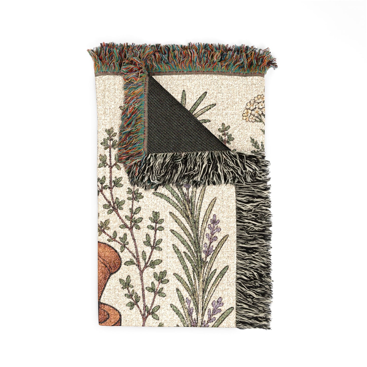 Herbalist Hand-Painted Mortar & Pestle Tapestry Throw
