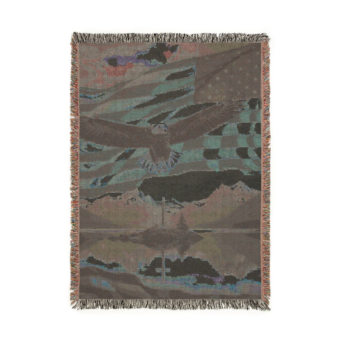 Patriotic Eagle Woven Blanket – American Flag Throw for Veterans & Outdoor Décor