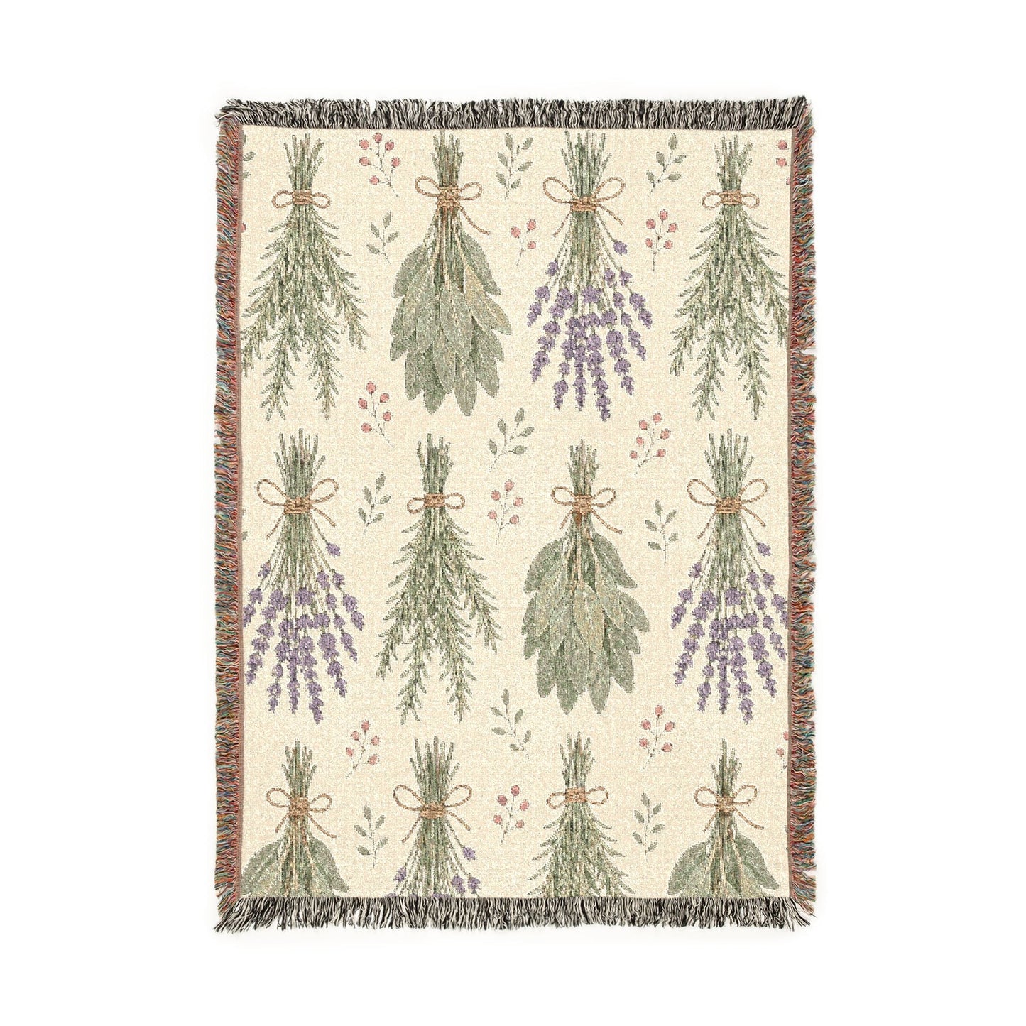 Lavender and Herbs Hanging Woven Blanket Throw