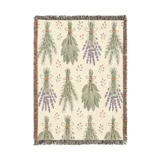 Lavender and Herbs Hanging Woven Blanket Throw