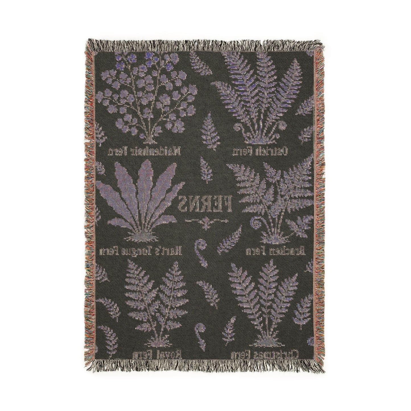 Homeschool ferns Throw Blanket — Botanical Vintage Herb Design