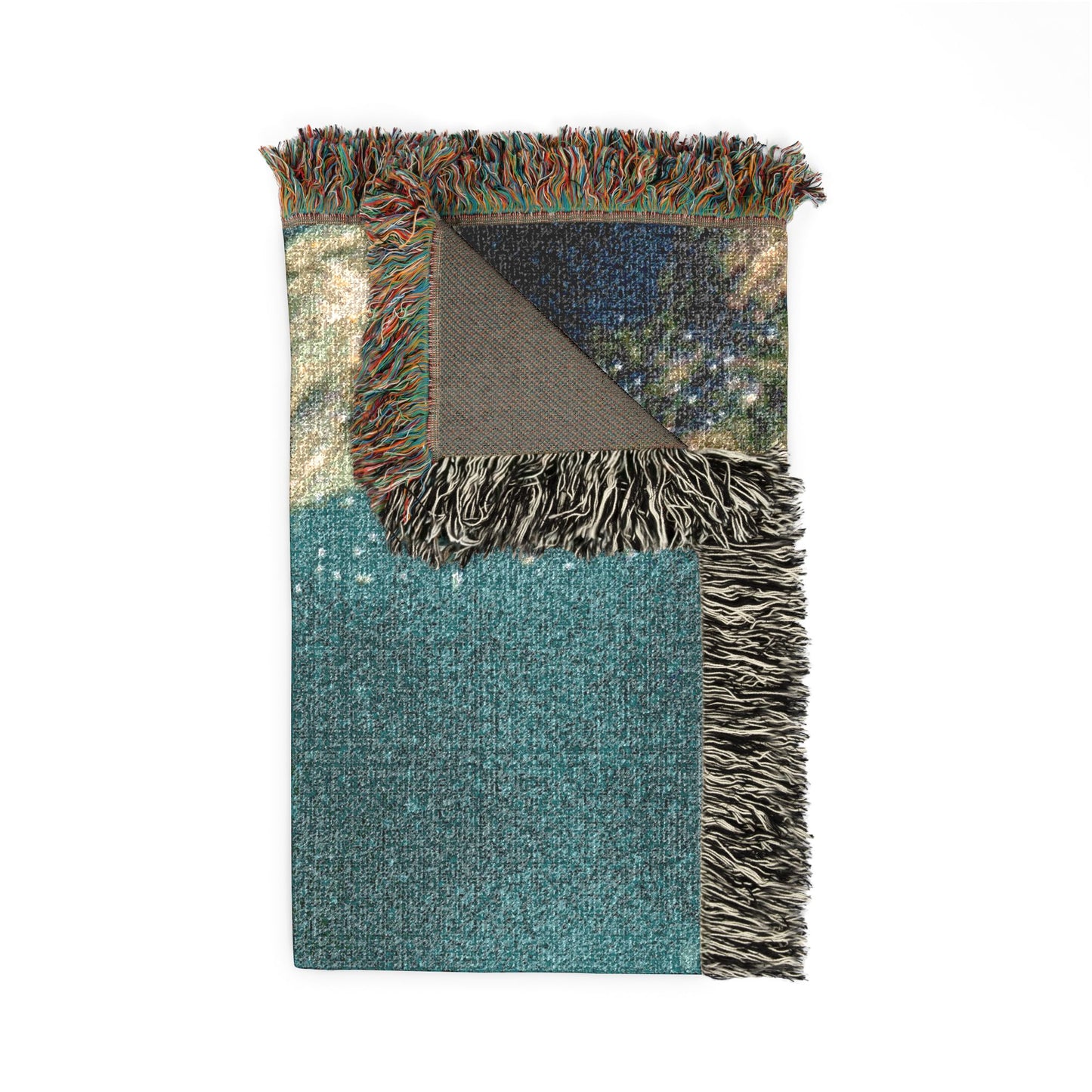 Catfish swimming over log Woven Blanket