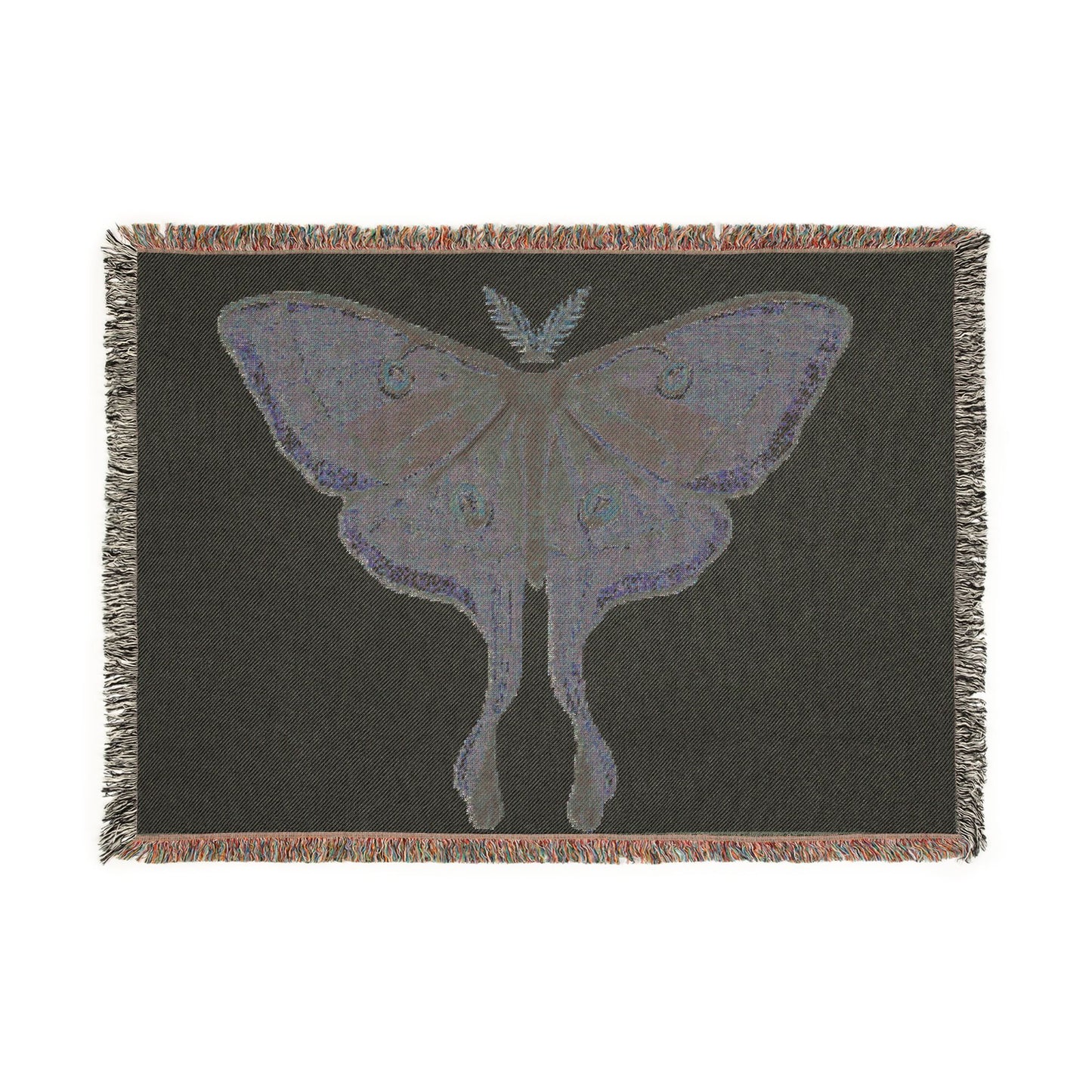 Luna Moth Woven Throw Blanket — Nature-Inspired Decorative Tapestry Blanket