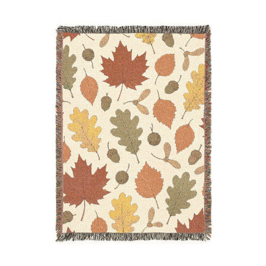 Autumn Leaves Woven Blanket