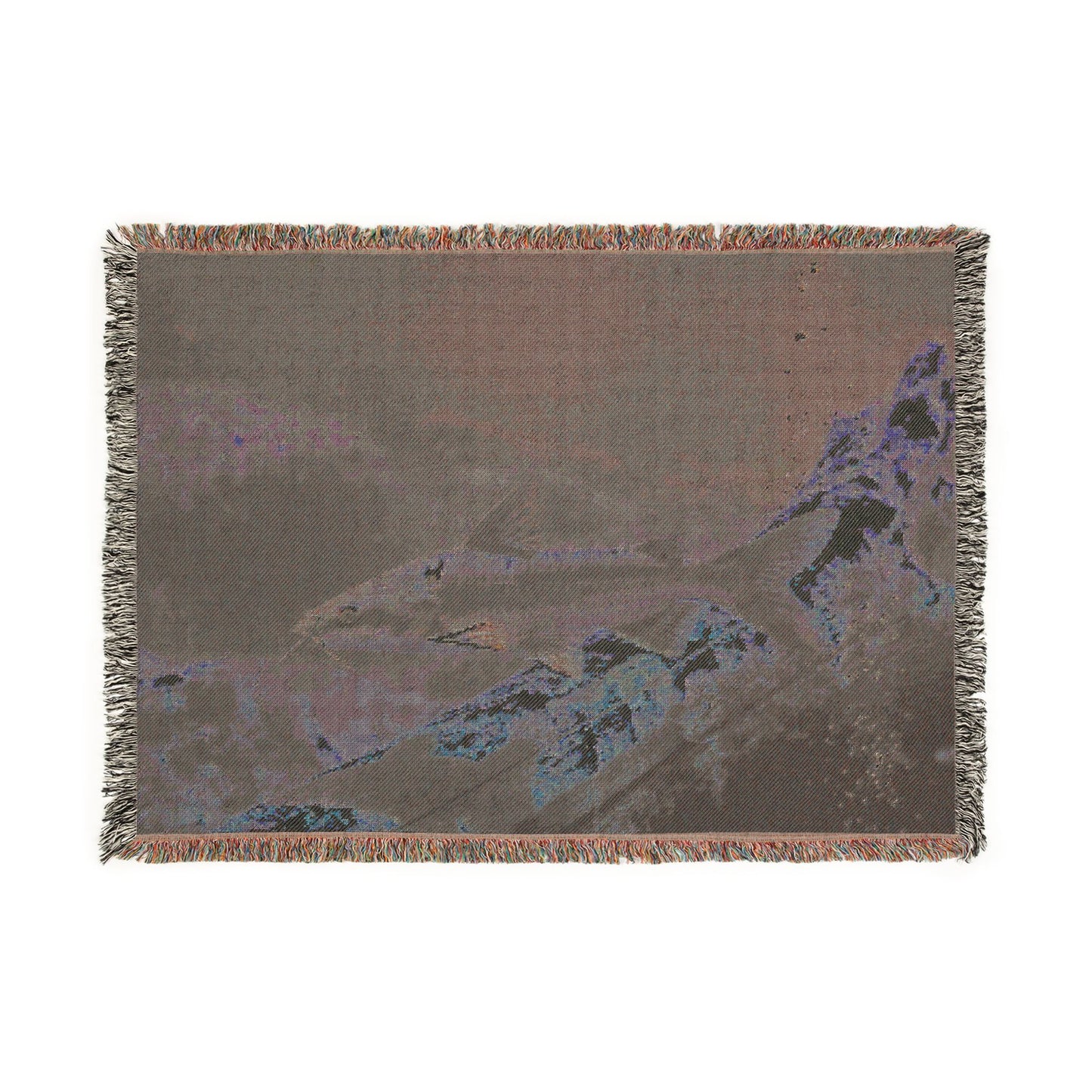 Catfish swimming over log Woven Blanket